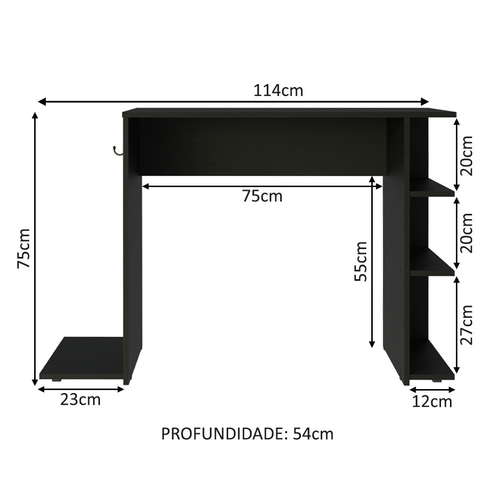 Escritorio Mesa para Computadora Office Negro 9414
