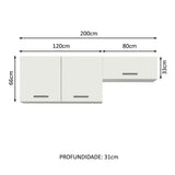 Kit con 2 Gabinetes superiores 3 Puertas Blanco Agata