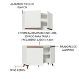 Cocina Integral 120cm Blanco Reims