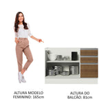 Gabinete Bajo  para Lavadero 120 x 60 cm 2 Puertas y 3 Cajones (Sin Encimera) Glamy Blanco/Marrón