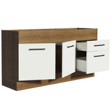 Mueble de Cocina Para Fregadero Madesa Agata 150 cm 2 Puertas y 2 Cajones (Sin Tablero Ni Fregadero) Marrón/Blanco