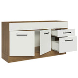 Gabinete Bajo 150cm 2 Cajones Marrón/Blanco Agata (Sin Encimera)