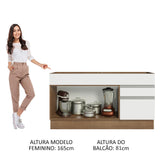 Gabinete Bajo para Lavadero 150 cm 2 Puertas y 2 Cajones (Sin Encimera ni Lavadero) Glamy Marrón/Blanco