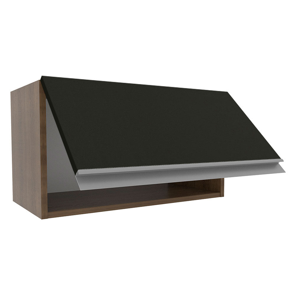 Gabinete Superior 60 cm 1 Puerta Abatible Glamy Marrón/Negro