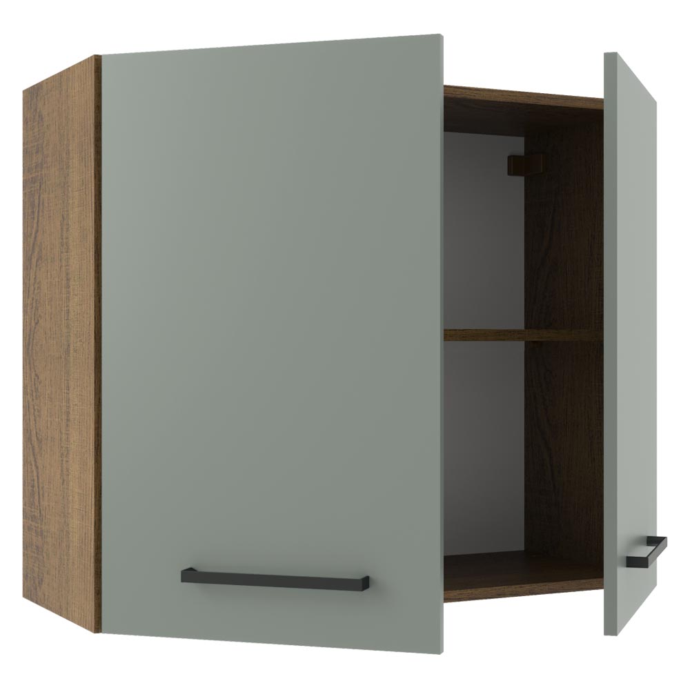 Gabinete Superior 80cm 2 Puertas Marrón/Gris Agata