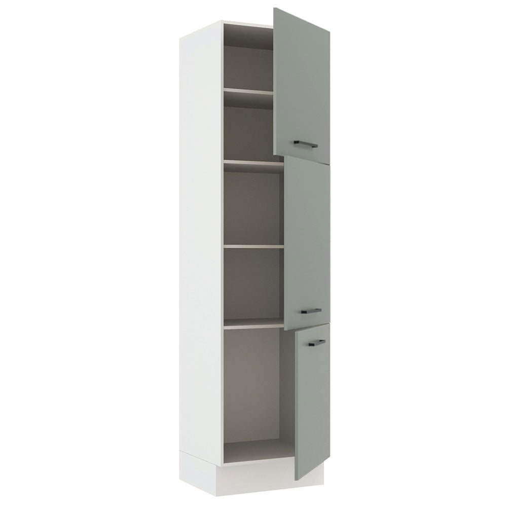 Mueble Despensa 60 cm 3 Puertas Agata Blanco/Gris