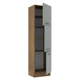 Mueble Despensa 60 cm 3 Puertas Agata Marrón/Gris