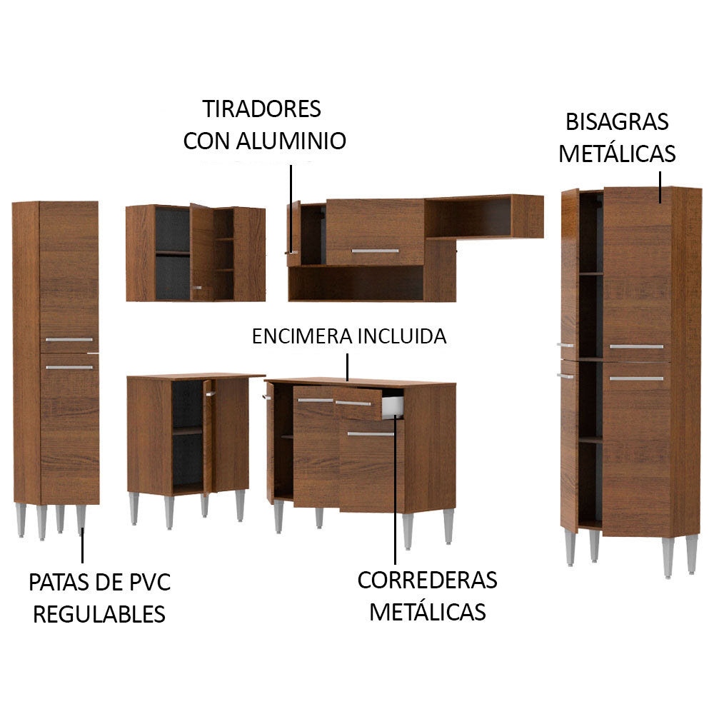 Mueble de Cocina Integral de Esquina Emilly Love 385 cm