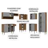 Cocina Integral Esquinera 417cm Marrón/Gris Emilly 02