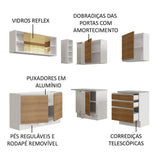 Cocina Integral Esquinera 329cm Blanco/Marrón Glamy 02