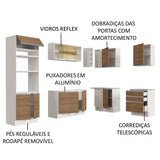 Cocina Integral Esquinera 399cm Blanco/Marrón Glamy 02