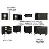 Cocina Integral Esquinera 392cm Negro Reims 02