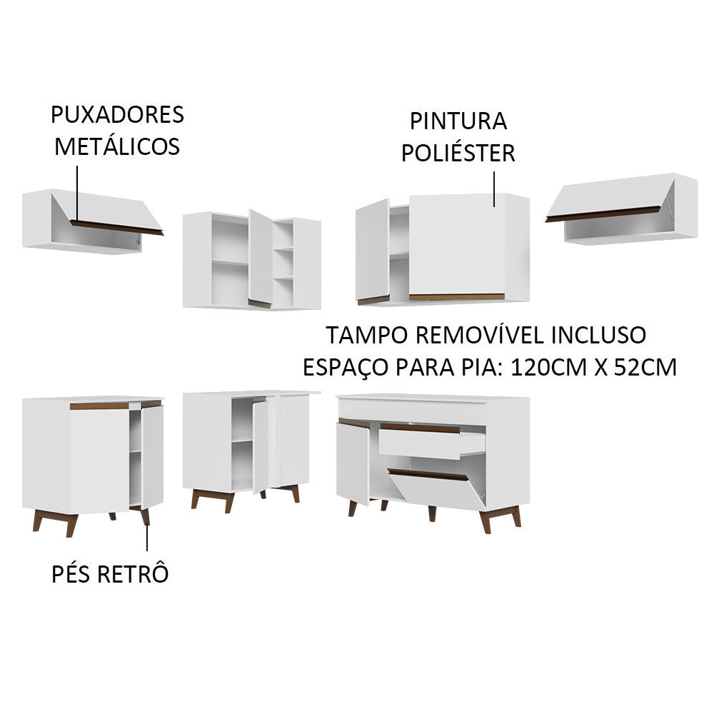 Cocina Integral de Esquina 402cm Blanco Reims 03