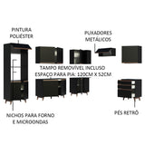 Cocina Integral Esquinera 462cm Reims Negro 02