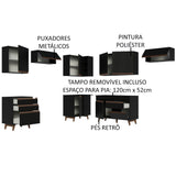 Cocina Integral Esquinera 462cm Reims Negro 03
