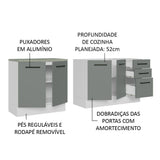 Kit con 2 Muebles de Cocina 3 Cajones y 4 Puertas (Sin Encimera Ni Lavadero) Blanco/Gris Agata 01