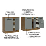 Kit con 2 Muebles de Cocina 3 Cajones y 4 Puertas (Sin Encimera Ni Lavadero) Marrón/Gris Agata 01