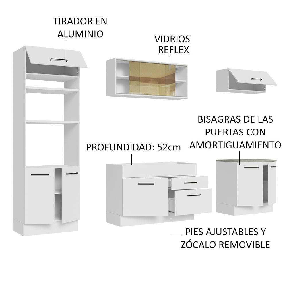 Cocina Integral 270cm Blanco Agata 03