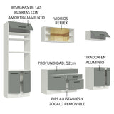Cocina Integral 270cm Blanco/Gris Agata 03