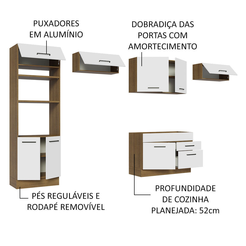 Cocina Integral 350cm Marrón/Blanco Agata 01