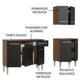 Cocina Compacta 169cm Marrón/Negro Emilly Free 01