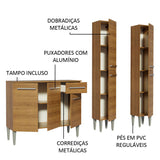 Cocina Compacta con Gabinete y Despensa Marrón Emilly Front