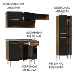 Cocina Integral 229cm con Lavadero Marrón/Negro Emilly 10