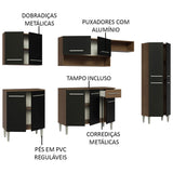 Cocina Integral 293cm Marrón/Negro Emilly 01