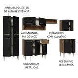 Cocina Integral 293cm con Lavadero Marrón/Negro Emilly 08