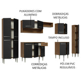 Cocina Integral 325cm Negro/Marrón Emilly Joy