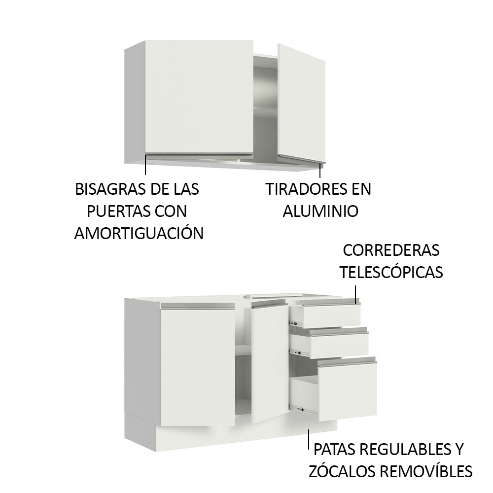 Mueble de Cocina Integral Glamy 120 cm - Con Lavadero 09