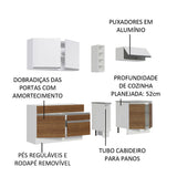 Cocina Integral 220cm Blanco/Marrón/Blanco Parma 03