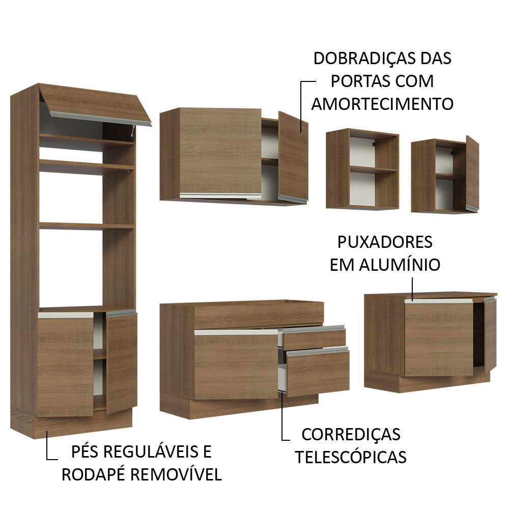 Cocina Integral 310cm Marrón Glamy Madesa 02