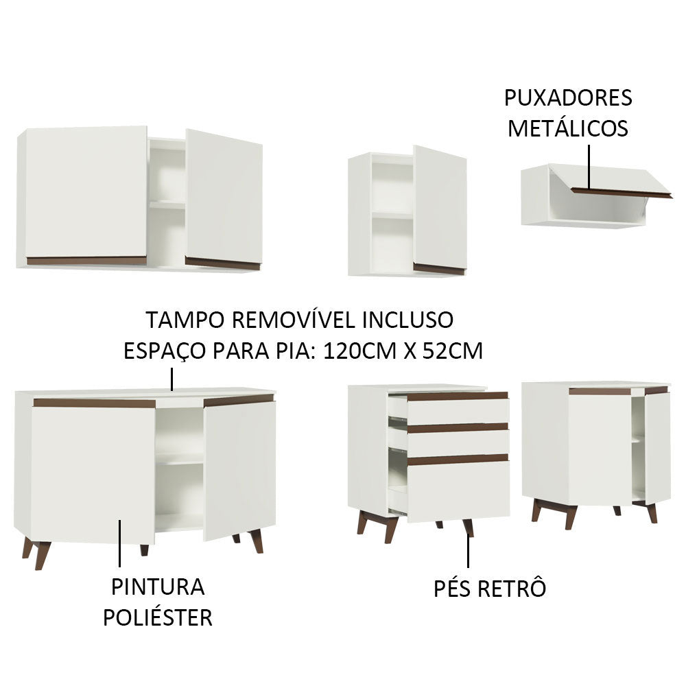 Cocina Integral 250cm Blanco Reims 01