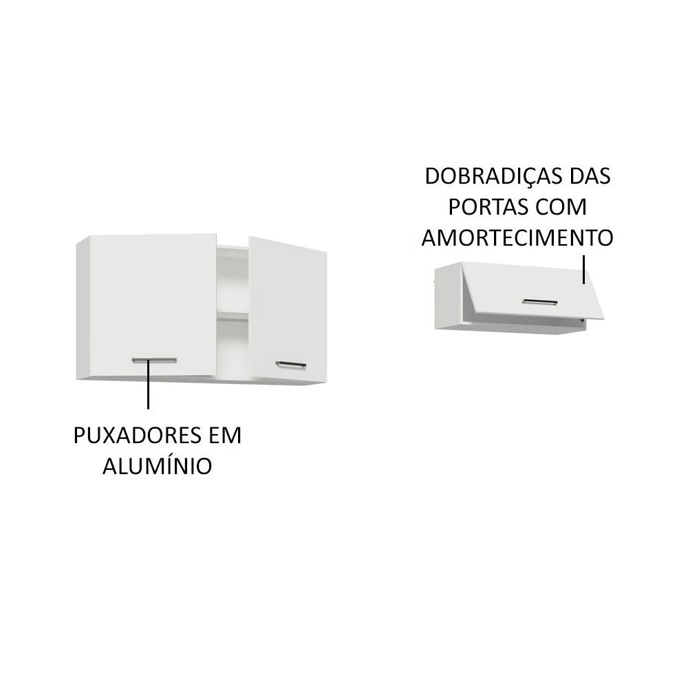 Kit con 2 Gabinetes superiores 3 Puertas Blanco Agata