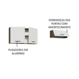 Kit con 2 Gabinetes superiores 3 Puertas Marrón/Blanco Agata
