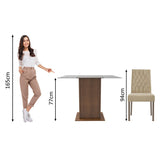 Juego de Comedor Mesa con Encimera de Vidrio 2 Sillas Marrón/Imperial Ciça
