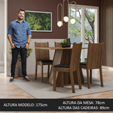 Juego de Comedor Mesa Encimera de Madera 4 Sillas Marrón/Crema/Negro Marilyn
