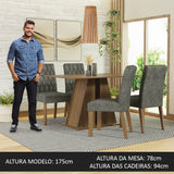 Juego de Comedor Mesa Encimera de Madera 4 Sillas Marrón/Silver Gisele
