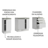 Gabinete para Baño 180cm 3 Puertas 3 Cajones Blanco