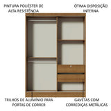 Clóset Infantil Nick 2 Puertas Corredizas con Espejo Marrón