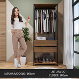 Clóset Modular Valencia 2 Cajones 70cm Marrón/Negro