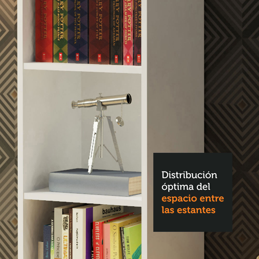 Estante Librero 6906 con 6 Nichos Blanco