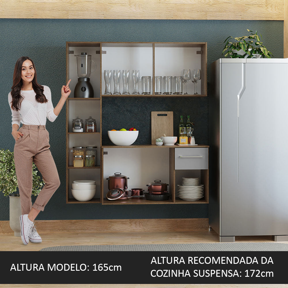 Cocina Integral 120cm Marrón/Gris Easy