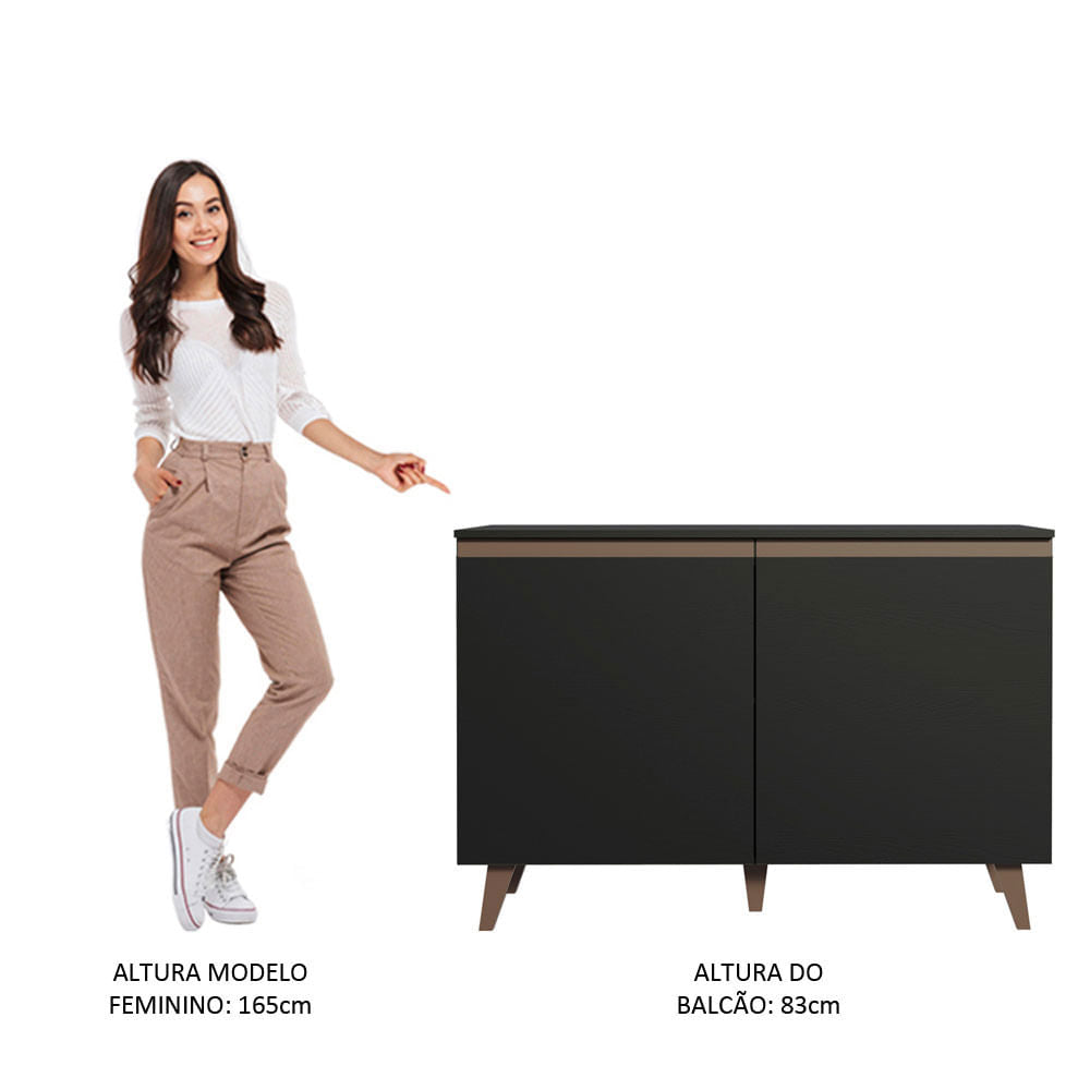 Gabinete Bajo para Lavadero 2 Puertas  Reims Negro