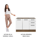 Mueble de Cocina Agata 120 cm - Mostrador para Lavadero con Encimera