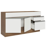 Gabinete Bajo para Lavadero 150 cm 2 Puertas y 2 Cajones (Sin Encimera ni Lavadero) Glamy Marrón/Blanco