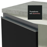 Gabinete Bajo 60 cm 3 Cajones Glamy Blanco/Negro