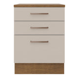 Mueble de Cocina 60 cm 3 Cajones Marrón/Crema Agata Madesa