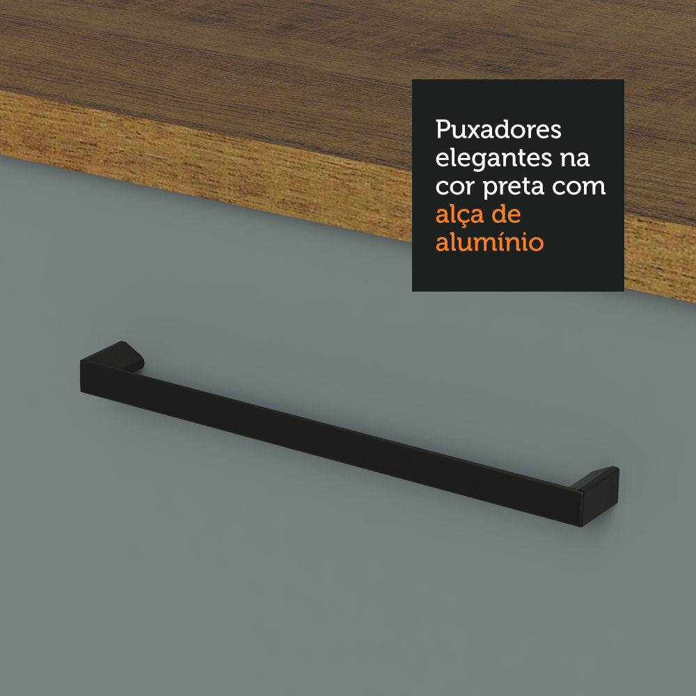 Gabinete Bajo 70 cm 2 Puertas Agata Marrón/Gris